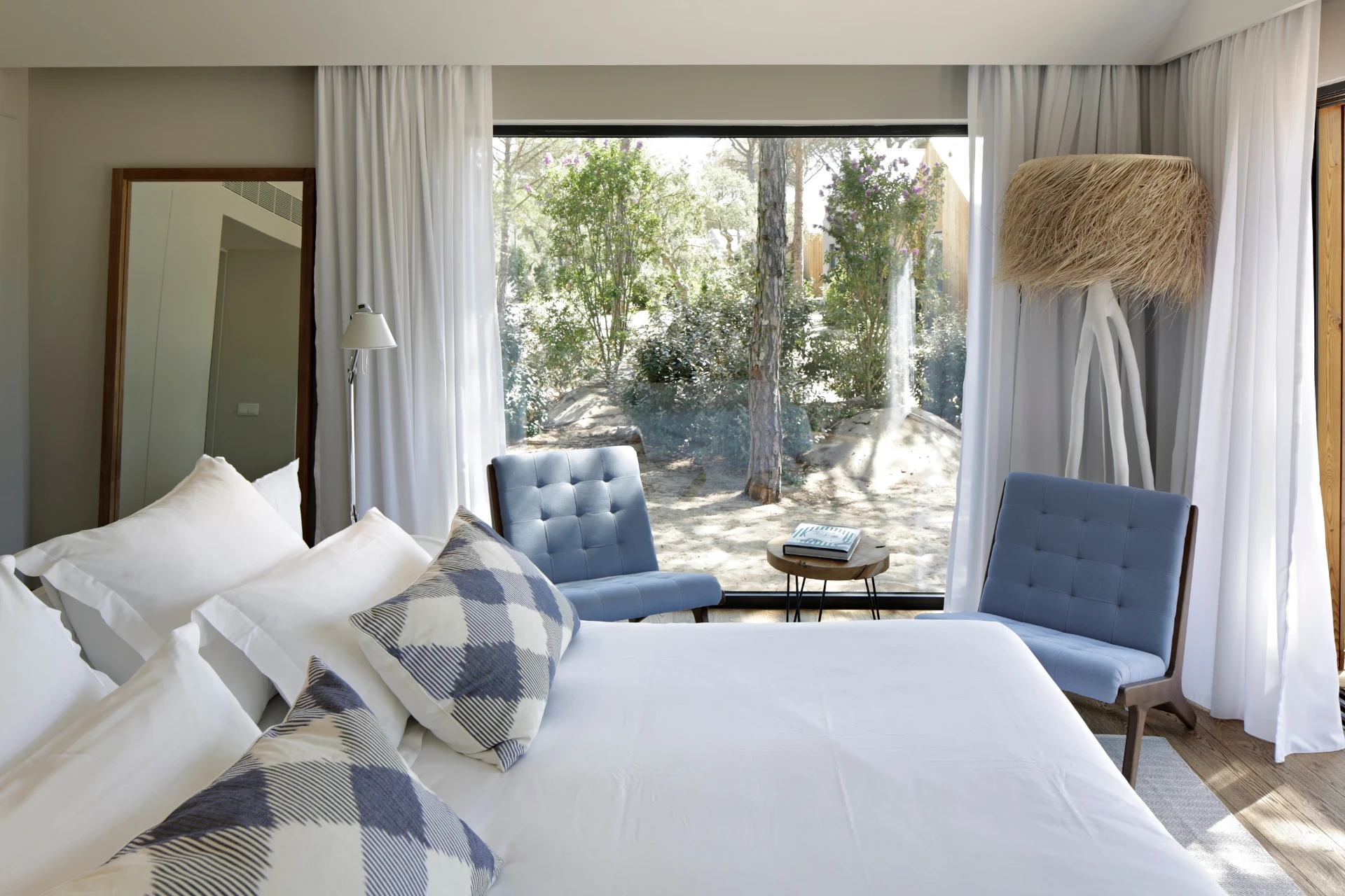 Guest bedroom overlooking the gardens