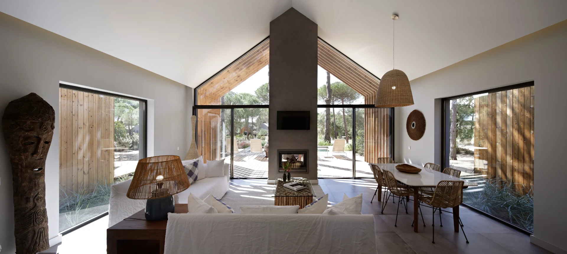 Open-plan living and dining room